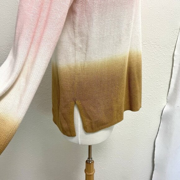 Anthropologie Ombre Dip-Dyed V-Neck Long Sleeve Pullover Sweater size Medium - Picture 5 of 8
